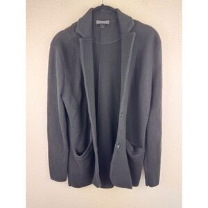 J. Crew Womens Open Front Merino Wool Knit Blazer Cardigan Jacket Black Small‎